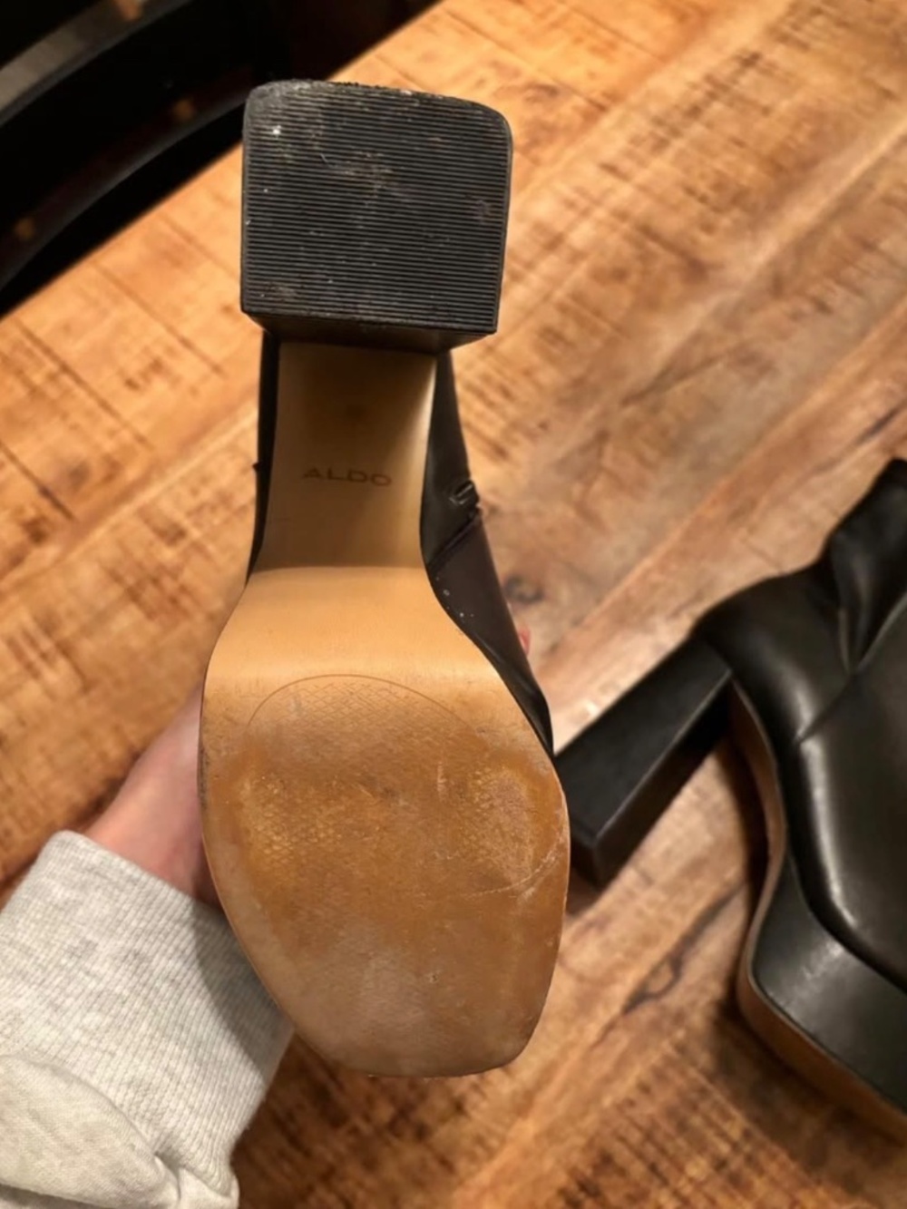 ALDO - leather black platform booties 37 - Picture 4 of 7